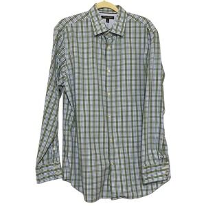Banana Republic Slim Fit Non Iron Button Up Plaid Shirt‎ Mens Large Long Sleeve